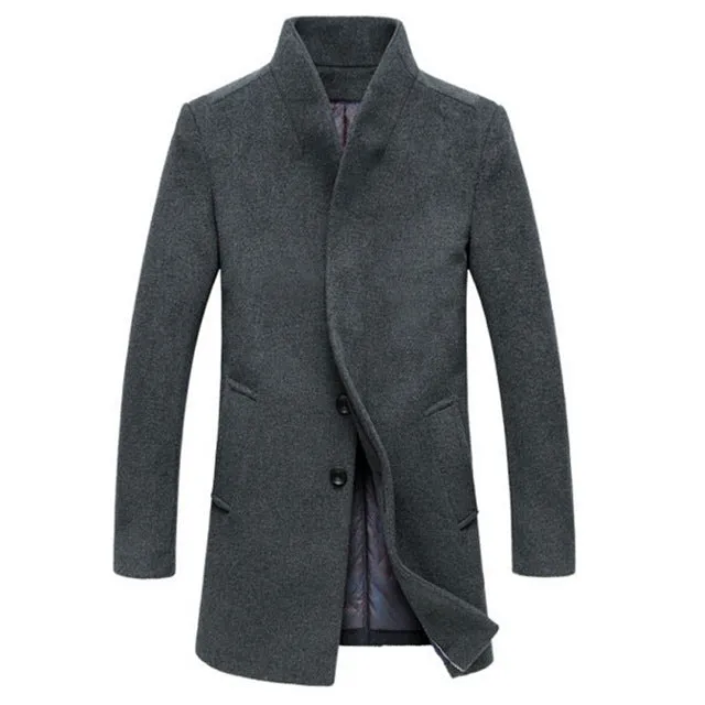 Long Woolen Coat Men Winter Thicken Trench Wool Coats Mens Casual Silm Fit Warm Windbreaker Jacket Palto Mens Peacoat Overcoat