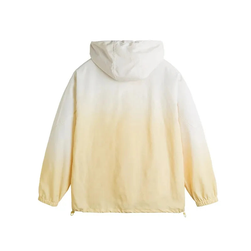 Loose Gradient Color Windbreaker Jacket