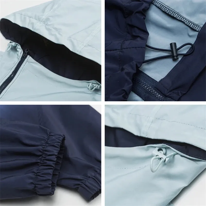 Loose Gradient Color Windbreaker Jacket