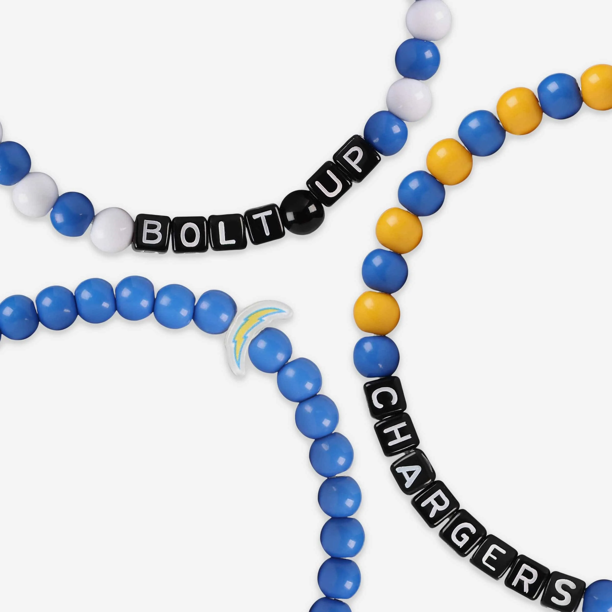 Los Angeles Chargers 3 Pack Beaded Friendship Bracelet