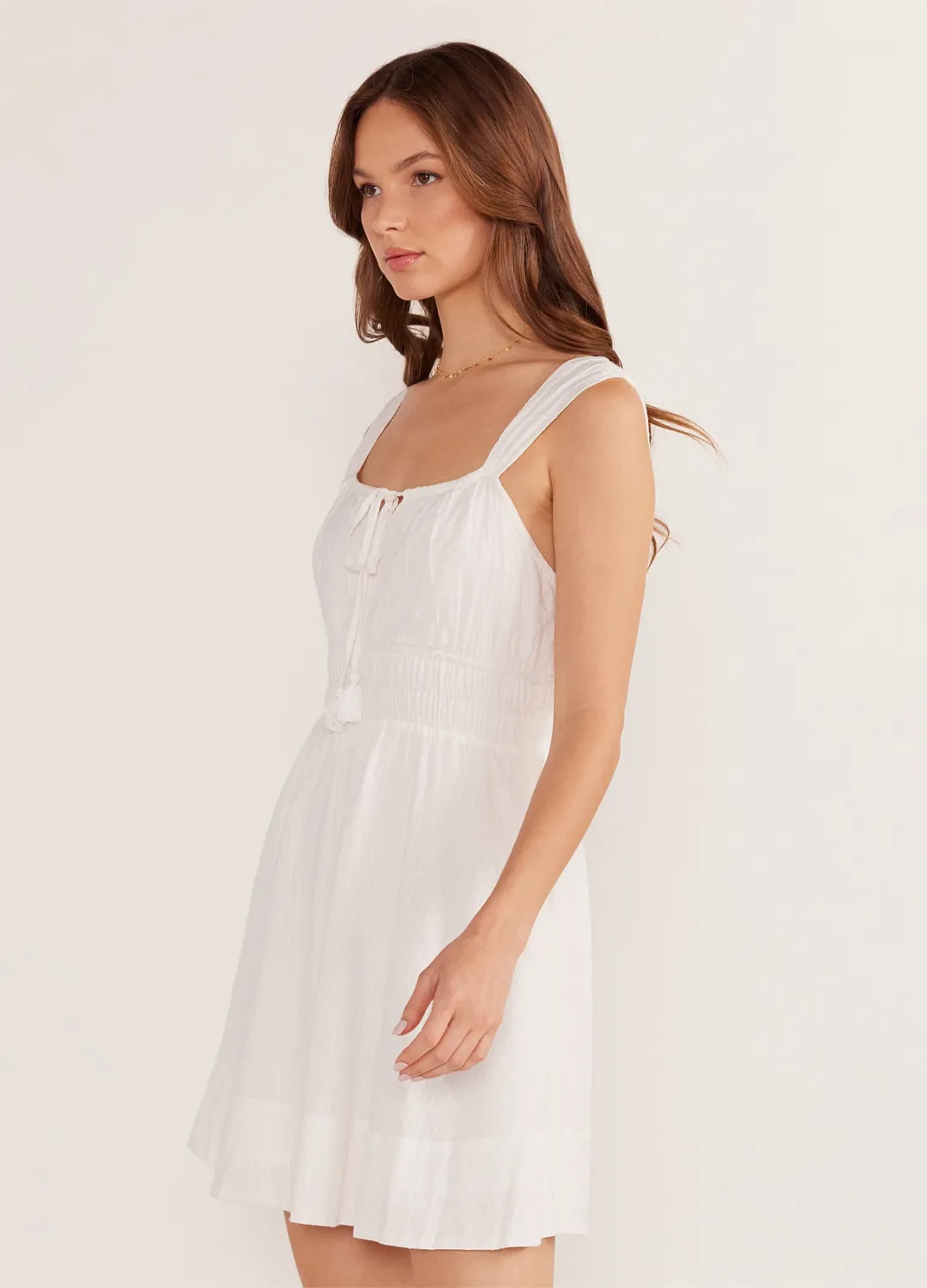 Lotus Drawstring Mini Dress