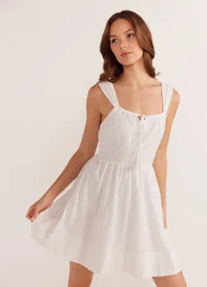 Lotus Drawstring Mini Dress