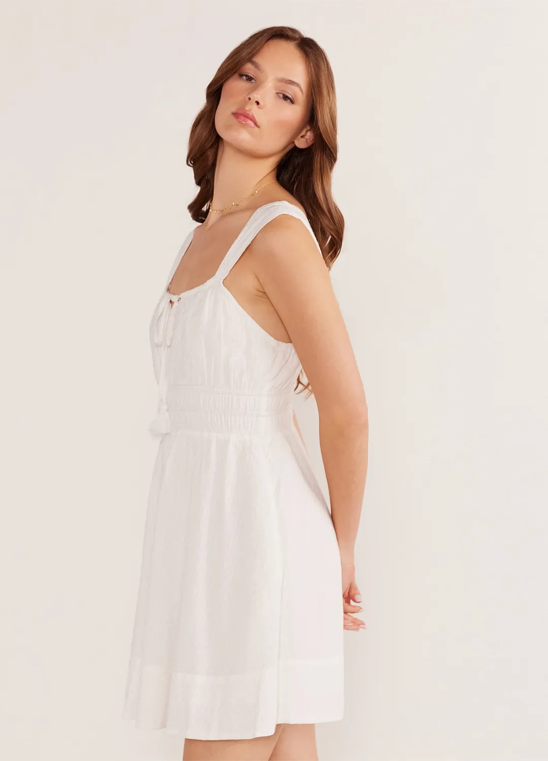 Lotus Drawstring Mini Dress