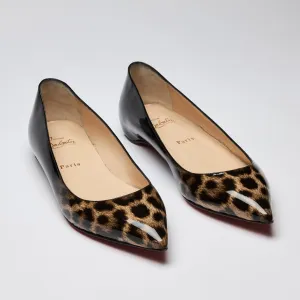 Louboutin Patent Leather Leopard Print Flats Size 40