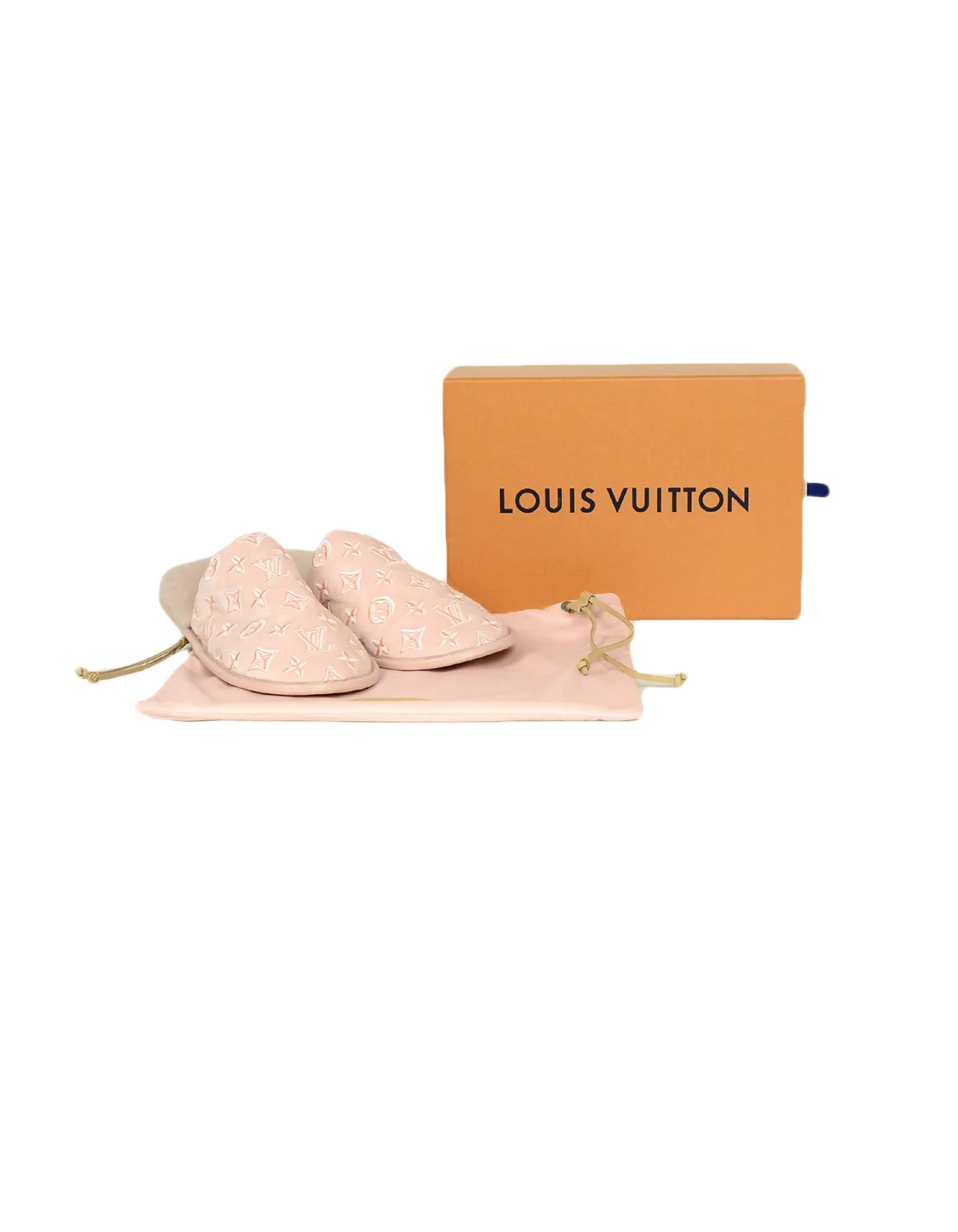 Louis Vuitton Pink Monogram Velvet/Mink Fur Suite Open Back Flat Loafer Slipper sz 39-40
