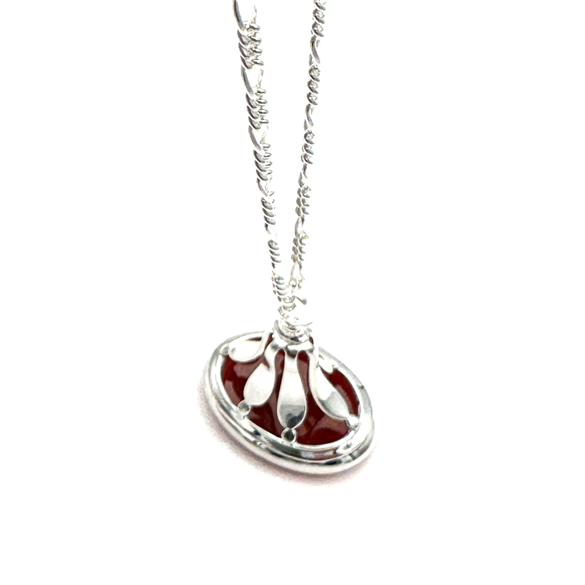 Love Fob Necklace, Sterling Silver