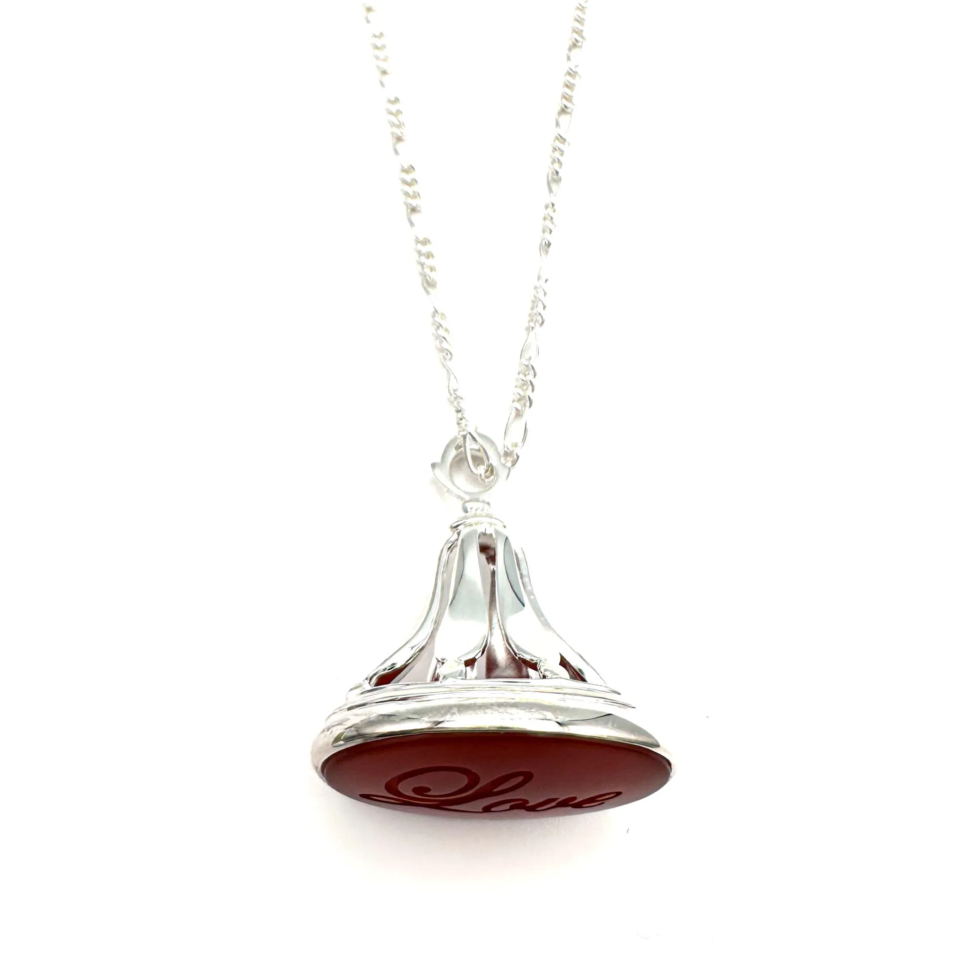 Love Fob Necklace, Sterling Silver