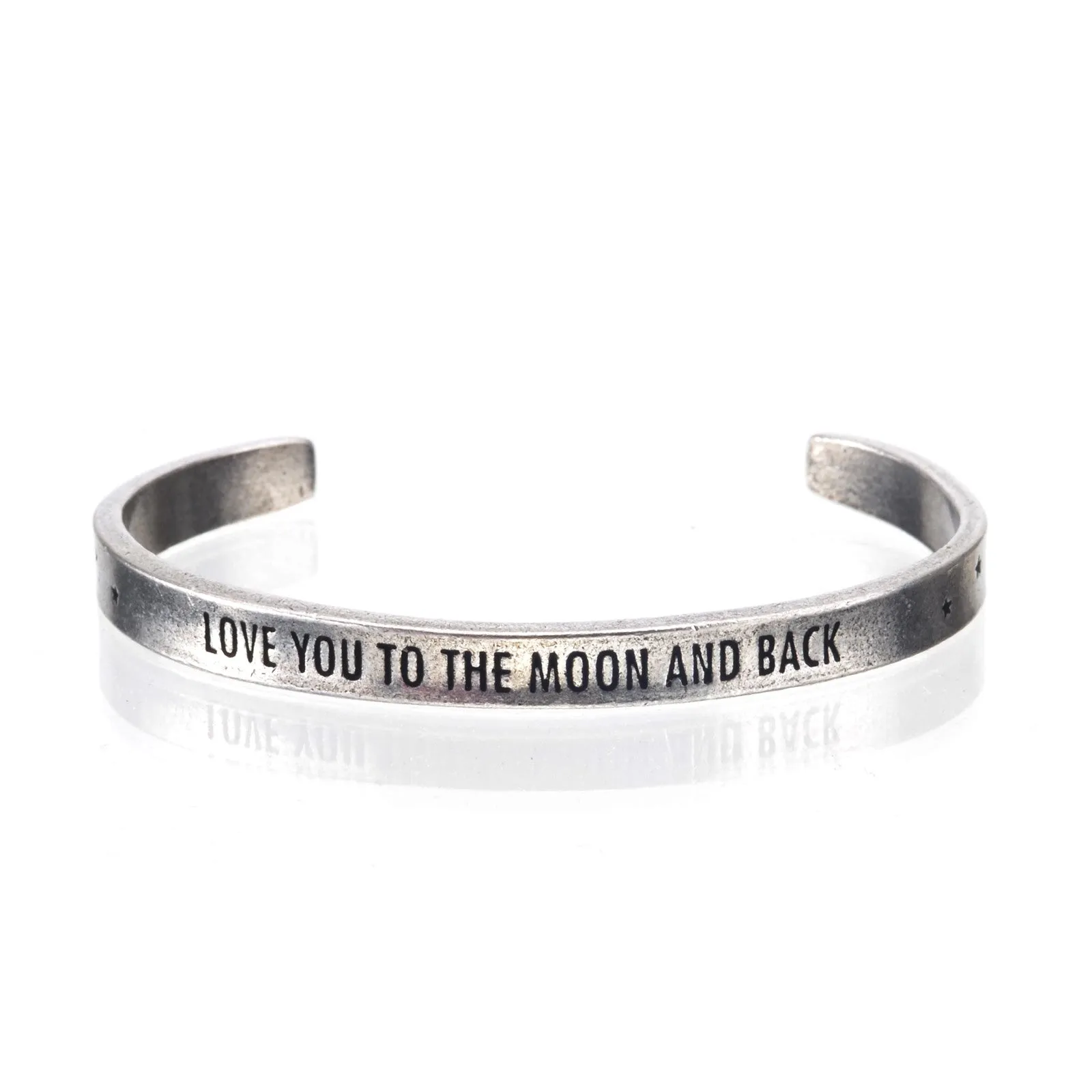 Love You to the Moon and Back Quotable Cuff Bracelet