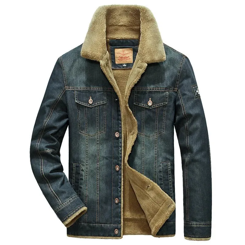 Lucas - Windbreaker-Denim-Jacke mit Fleecefutter