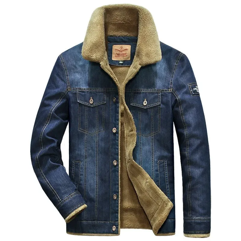 Lucas - Windbreaker-Denim-Jacke mit Fleecefutter