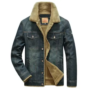 Lucas - Windbreaker-Denim-Jacke mit Fleecefutter