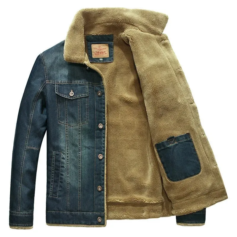 Lucas - Windbreaker-Denim-Jacke mit Fleecefutter
