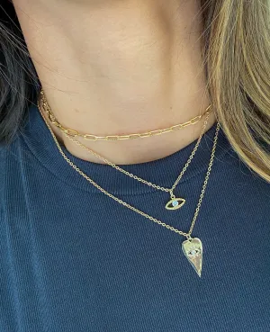 Lucky Eye Diamond Heart Necklace // LAST ONE