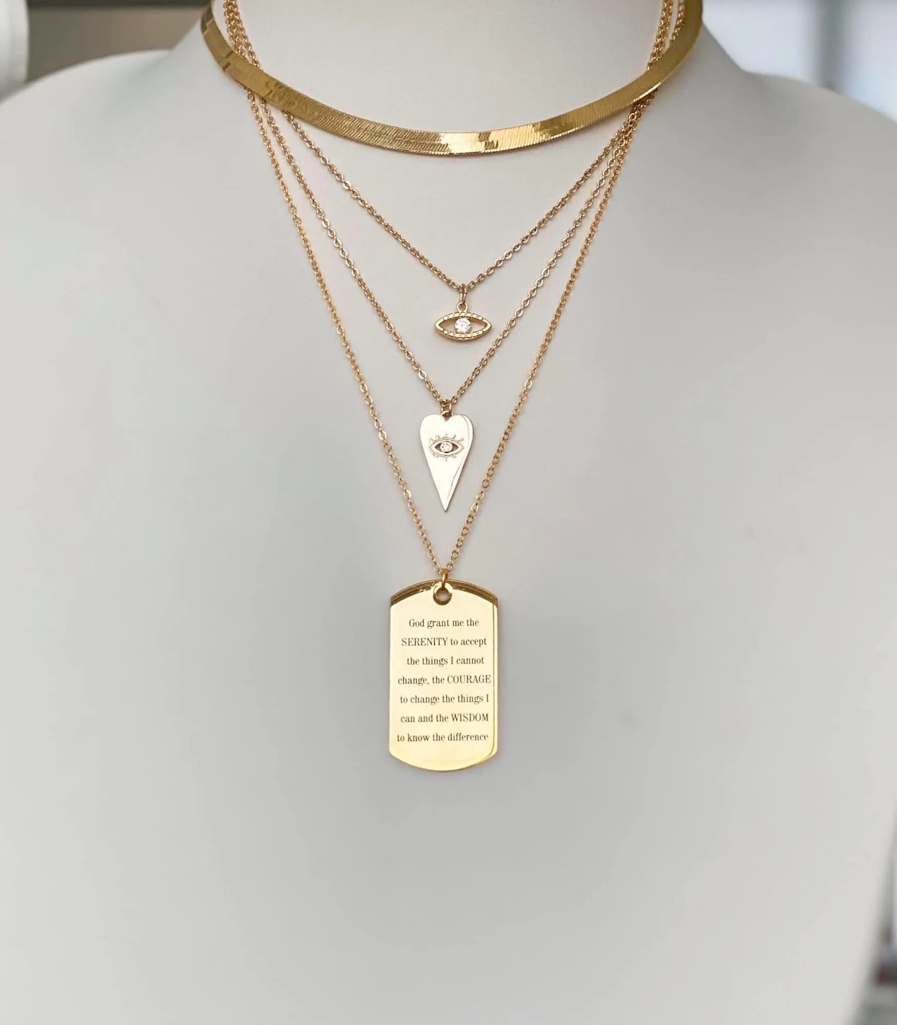 Lucky Eye Diamond Heart Necklace // LAST ONE