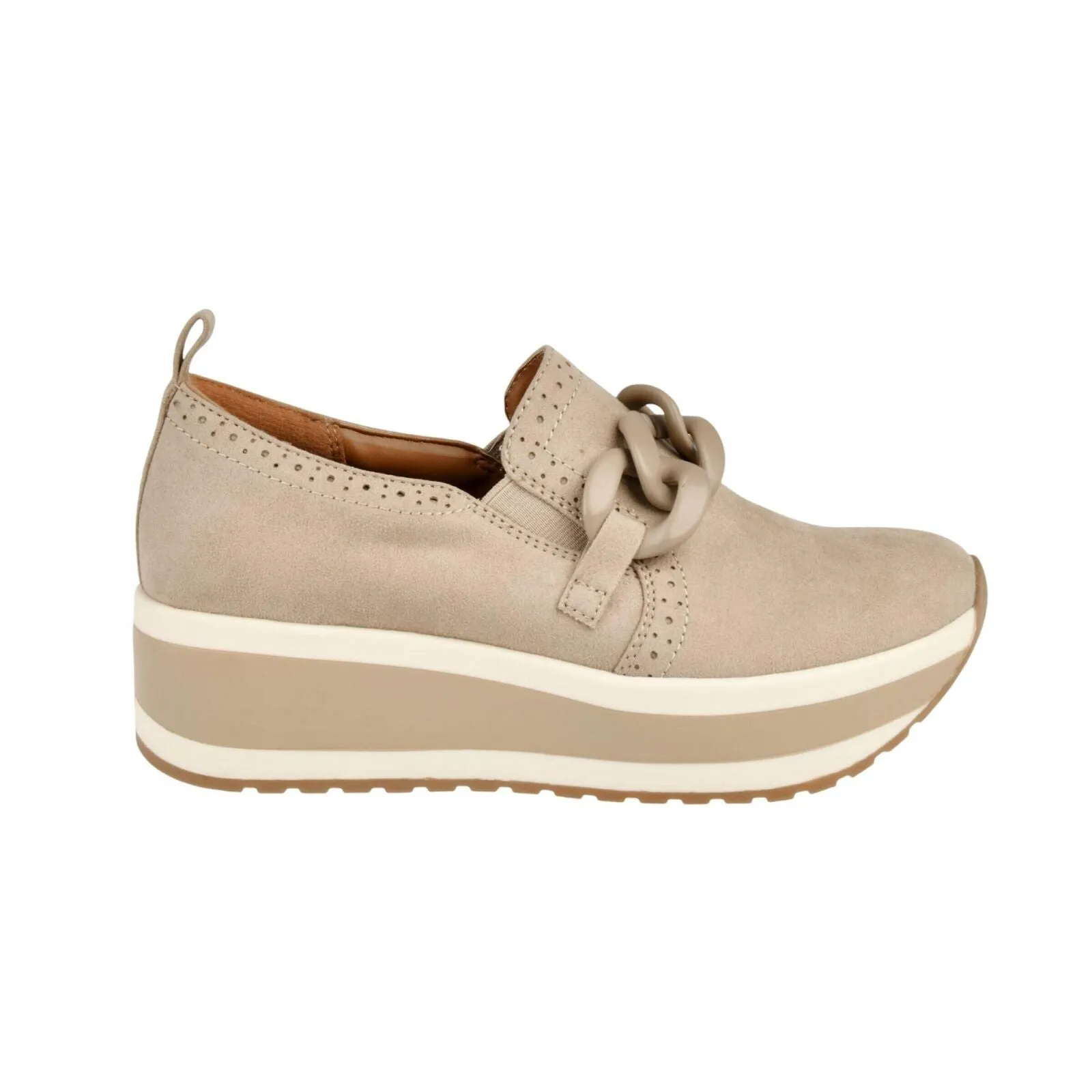 Mad Love Womens Maryanne Platform Loafers with Memory Foam Insole Taupe Brown 6M