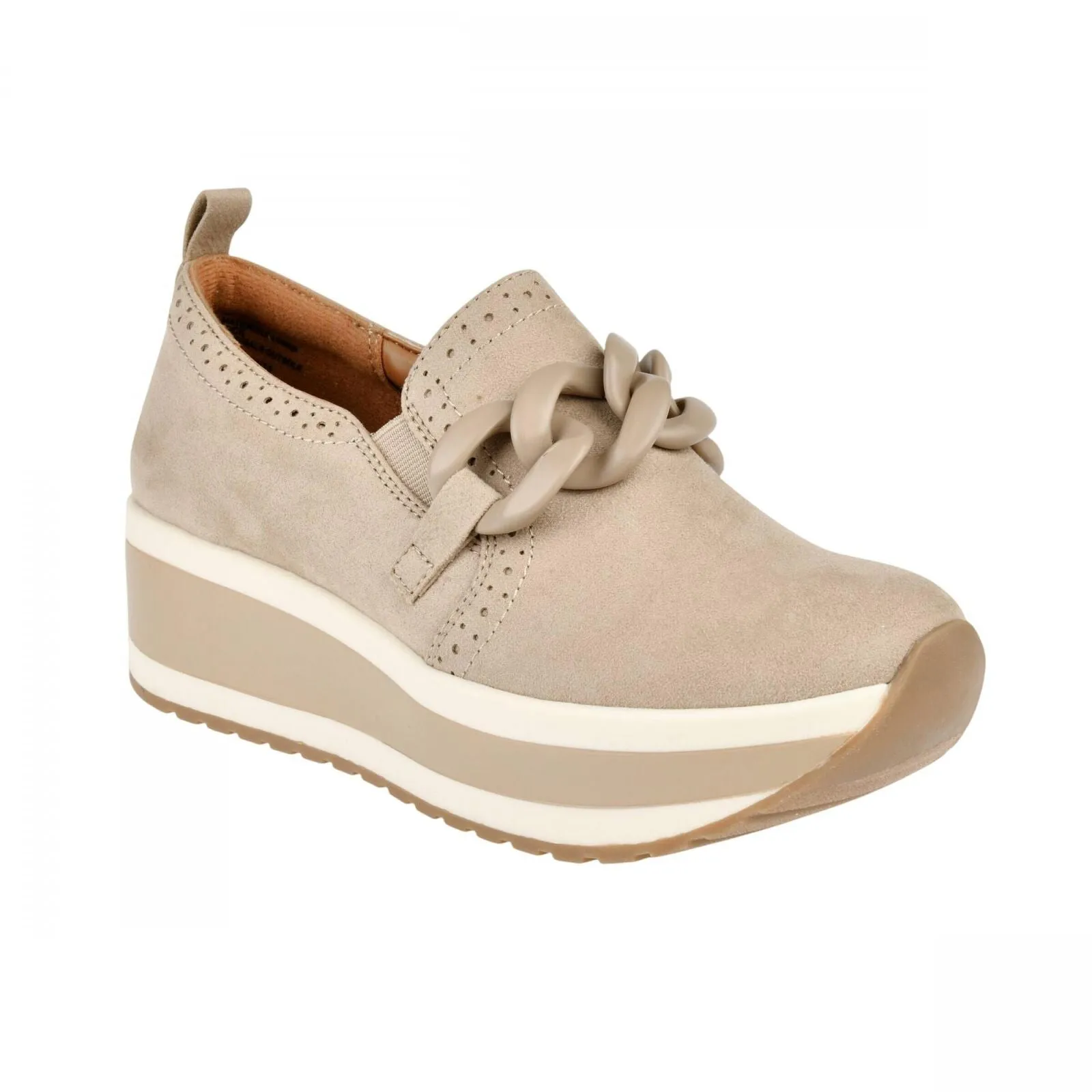Mad Love Womens Maryanne Platform Loafers with Memory Foam Insole Taupe Brown 6M