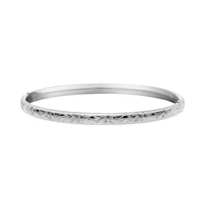 Marathon Sterling Silver (5mm) Hinged Hand Engraved Bangle Bracelet