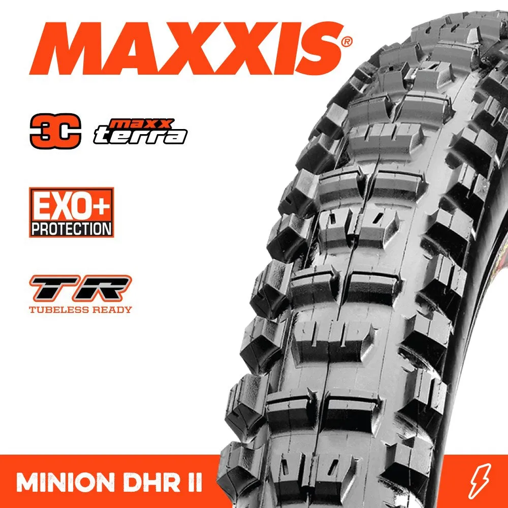 Maxxis Tyre Minion DHR II 27.5 X 2.60 3C Terra EXO  TR Fold 60TPI E-25
