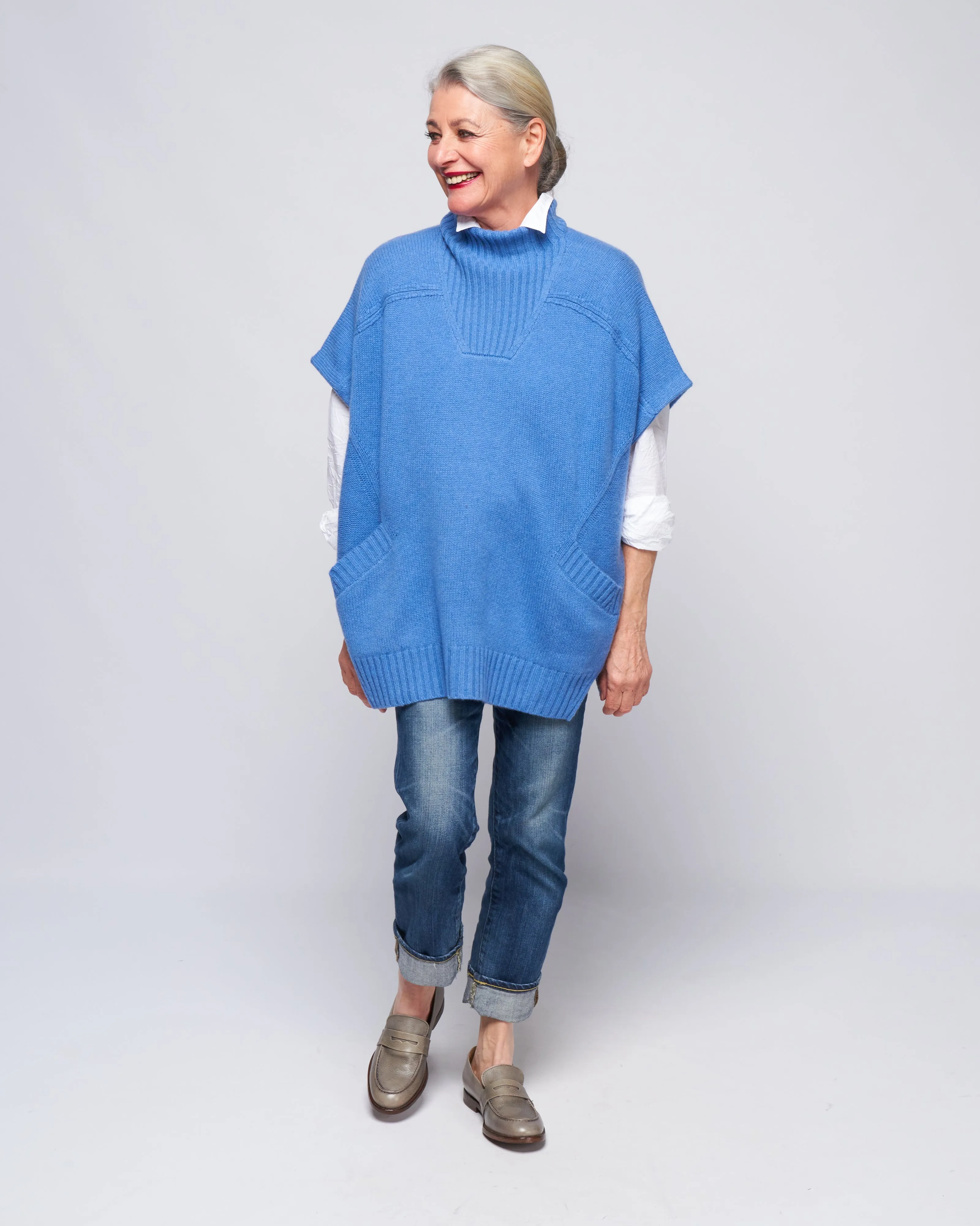 mea poncho - sky blue