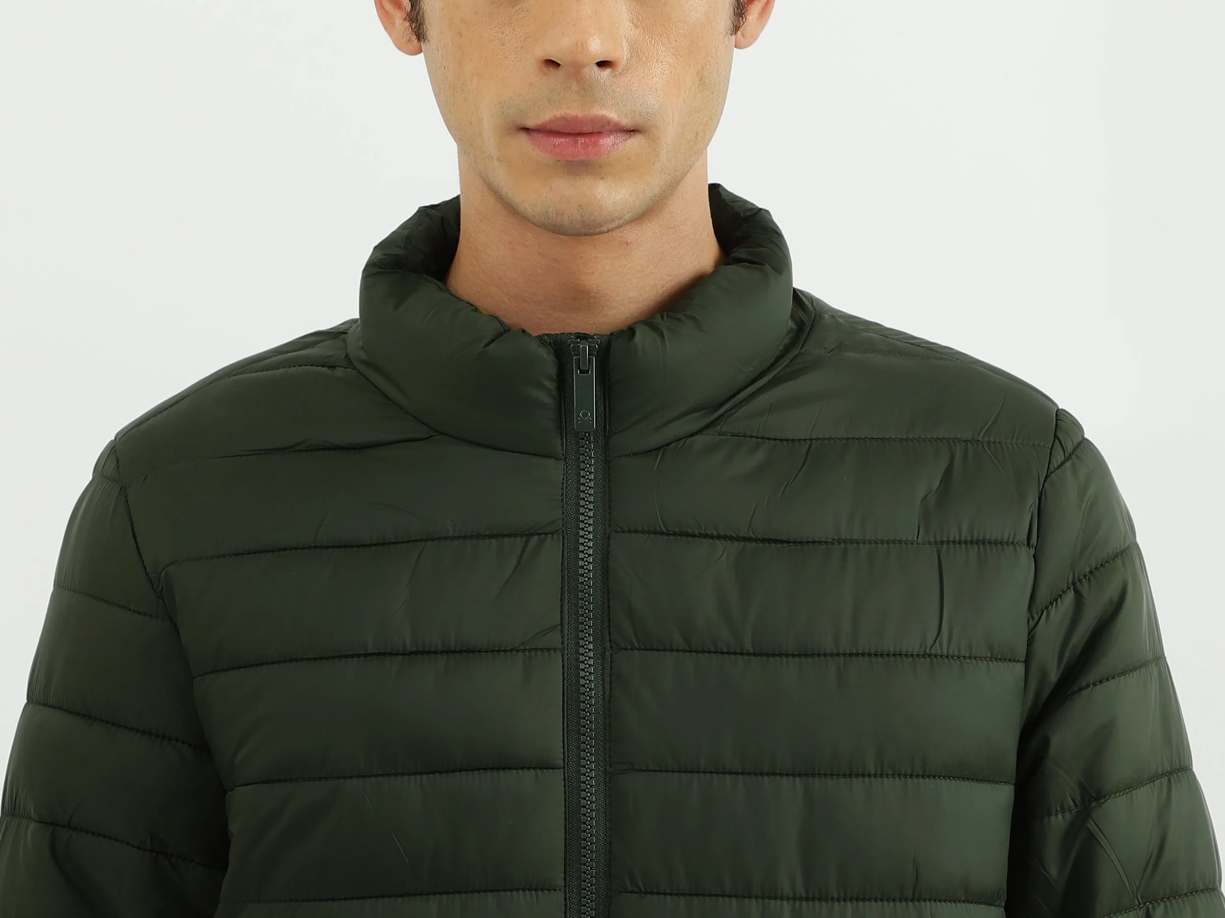 Men Solid High Neck Jacket