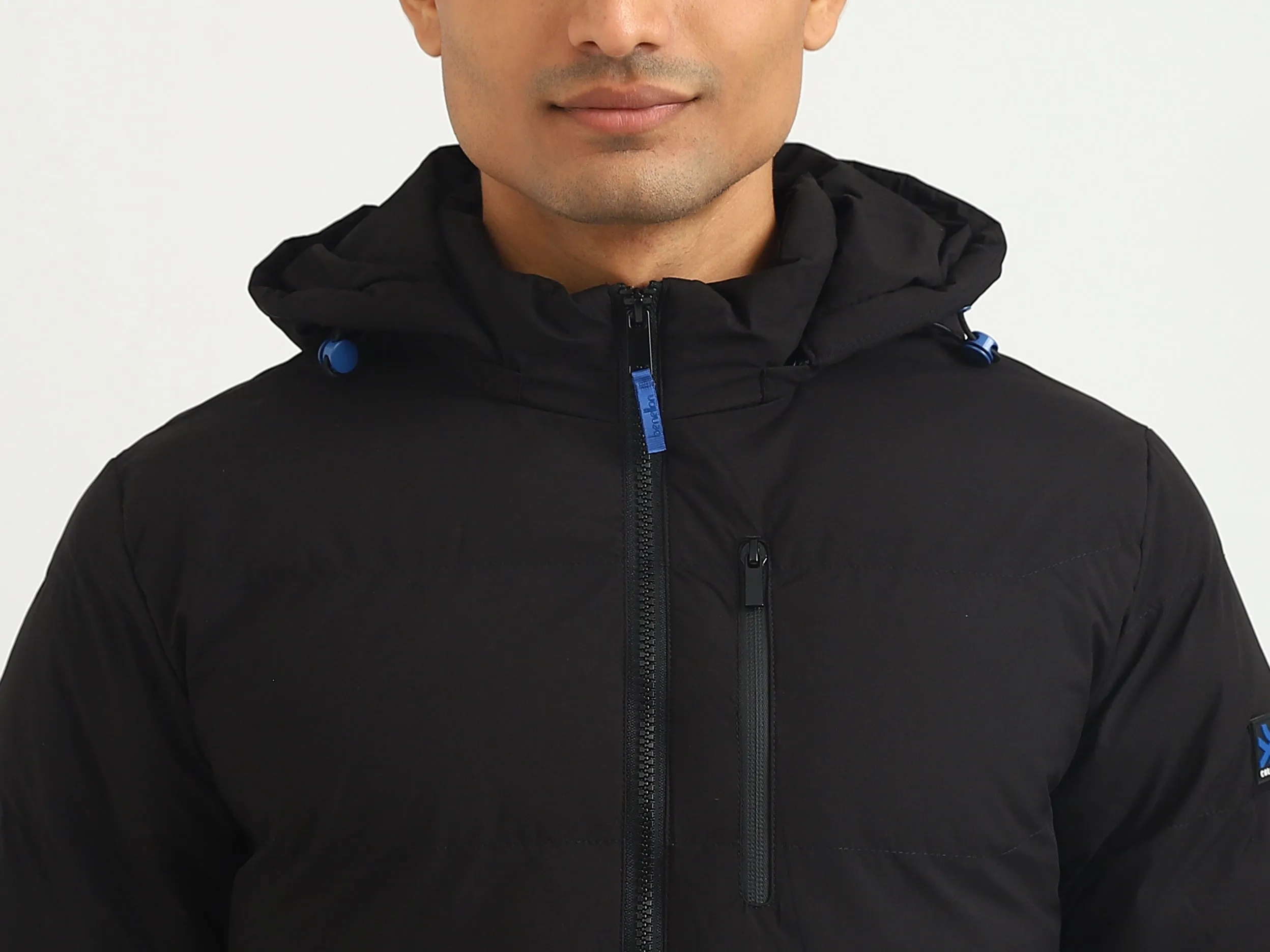 Men Solid Hooded Jacket