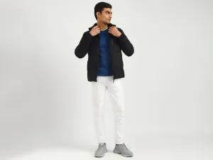 Men Solid Hooded Jacket