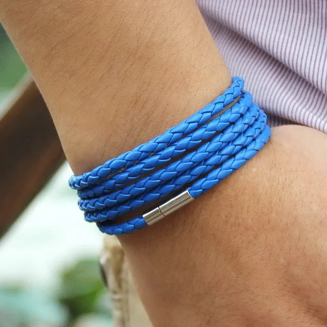 Men's Wrap Long leather bracelet