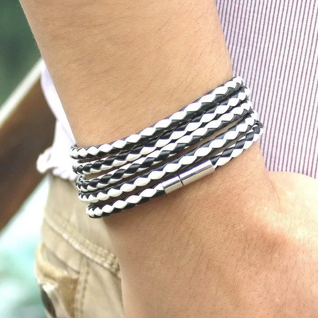 Men's Wrap Long leather bracelet