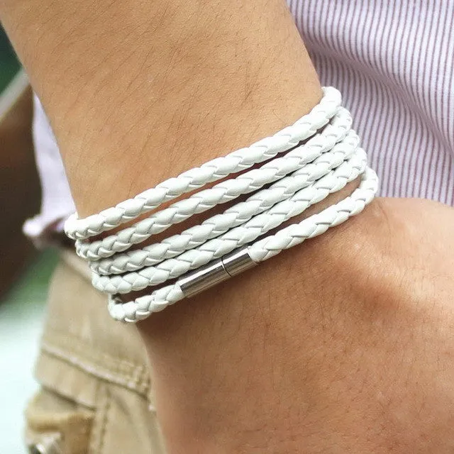 Men's Wrap Long leather bracelet