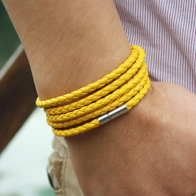 Men's Wrap Long leather bracelet