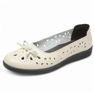 Merendy Semplicità Round Toe Slip-On Leather Black Ballerina Shoes with Burgundy Ballet Flats