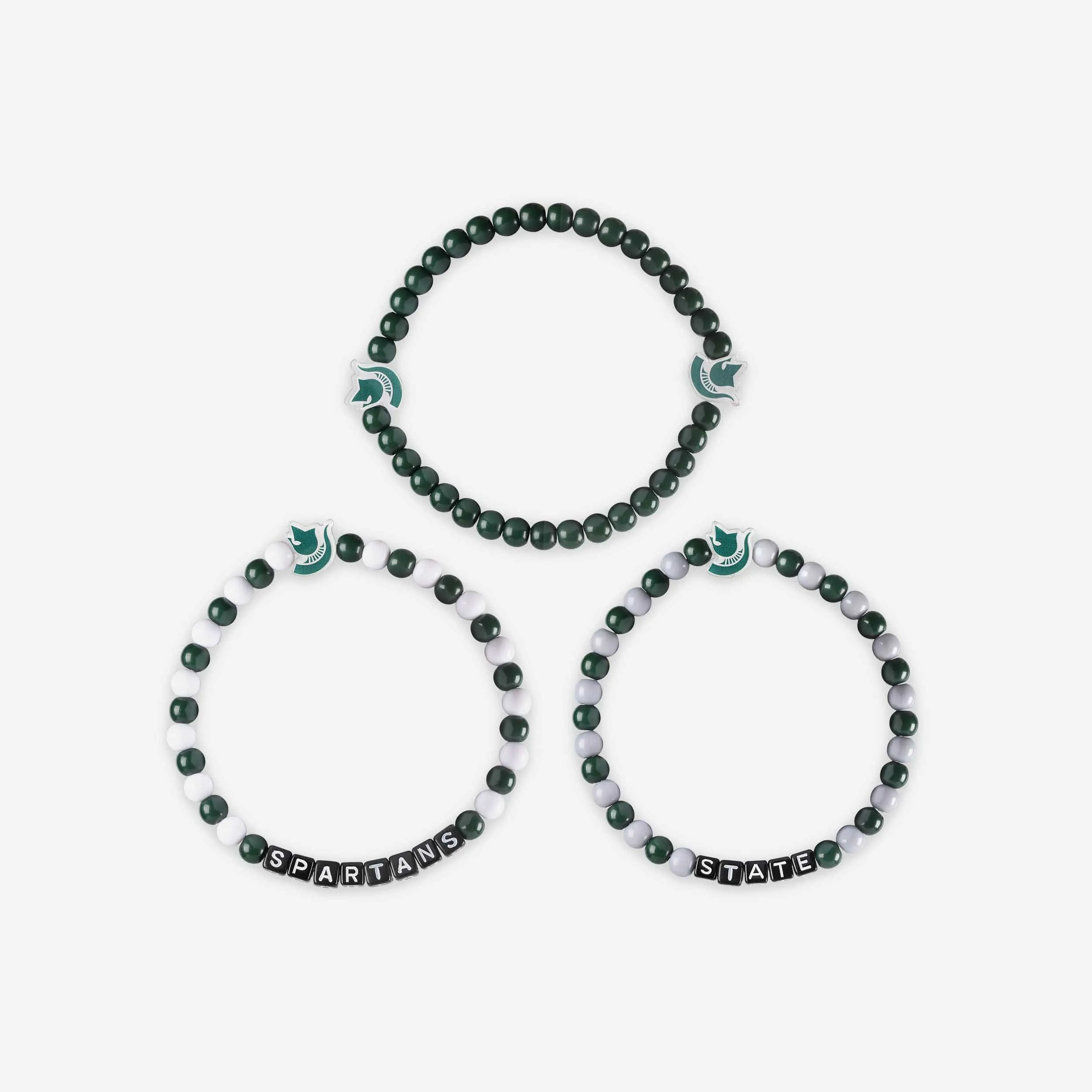 Michigan State Spartans 3 Pack Beaded Friendship Bracelet