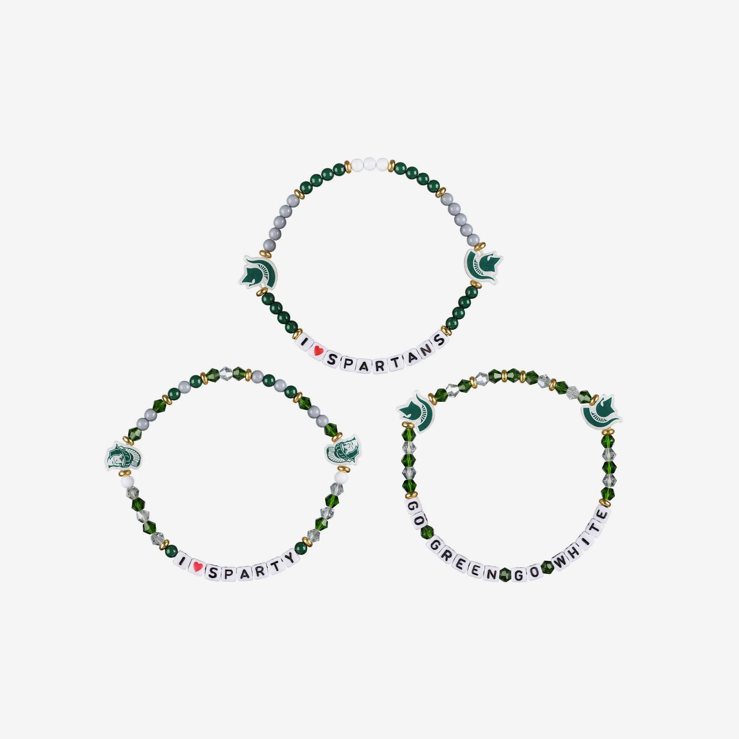 Michigan State Spartans 3 Pack Friendship Bracelet