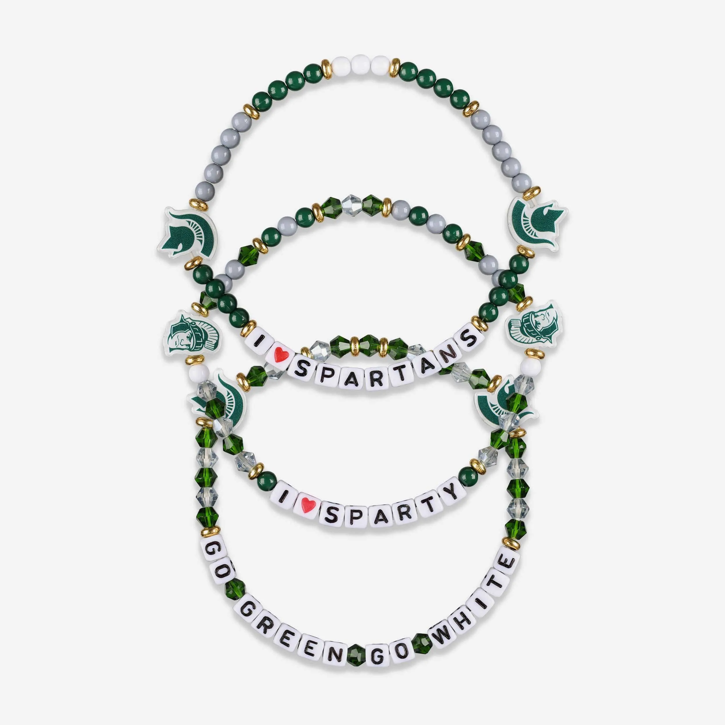 Michigan State Spartans 3 Pack Friendship Bracelet