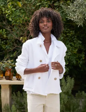 Mini Belfast Crop Peacoat - White