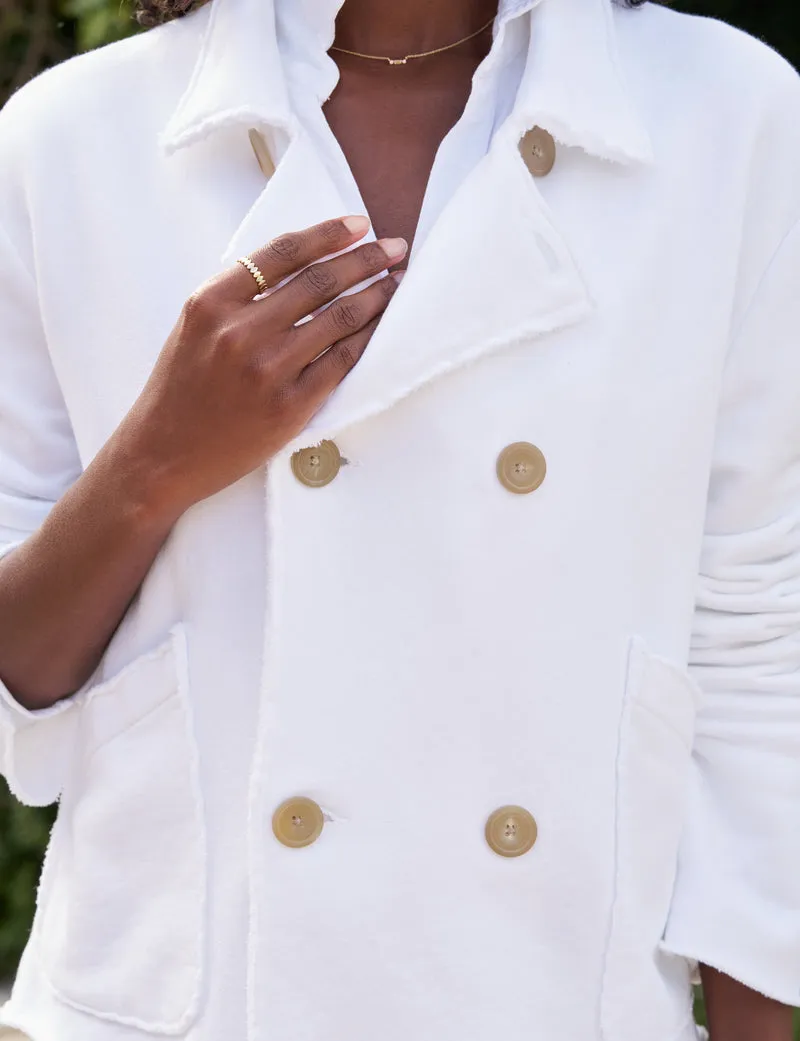 Mini Belfast Crop Peacoat - White