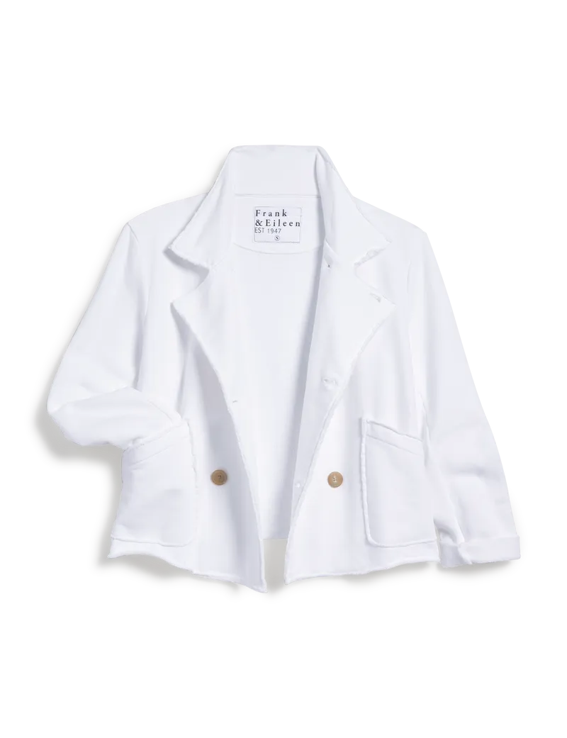 Mini Belfast Crop Peacoat - White