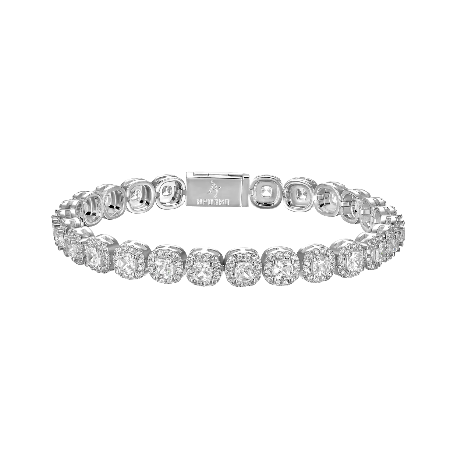 Moissanite Cushion-Cut Clustered Tennis Bracelet - 7mm