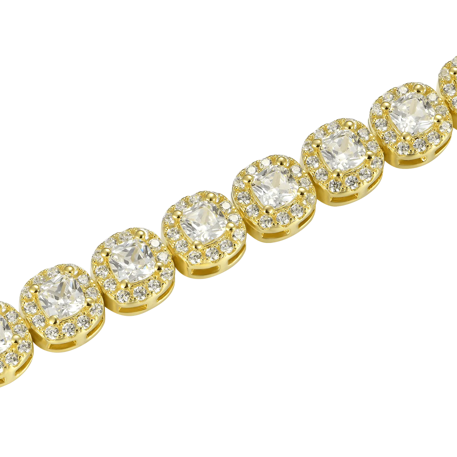 Moissanite Cushion-Cut Clustered Tennis Bracelet - 7mm