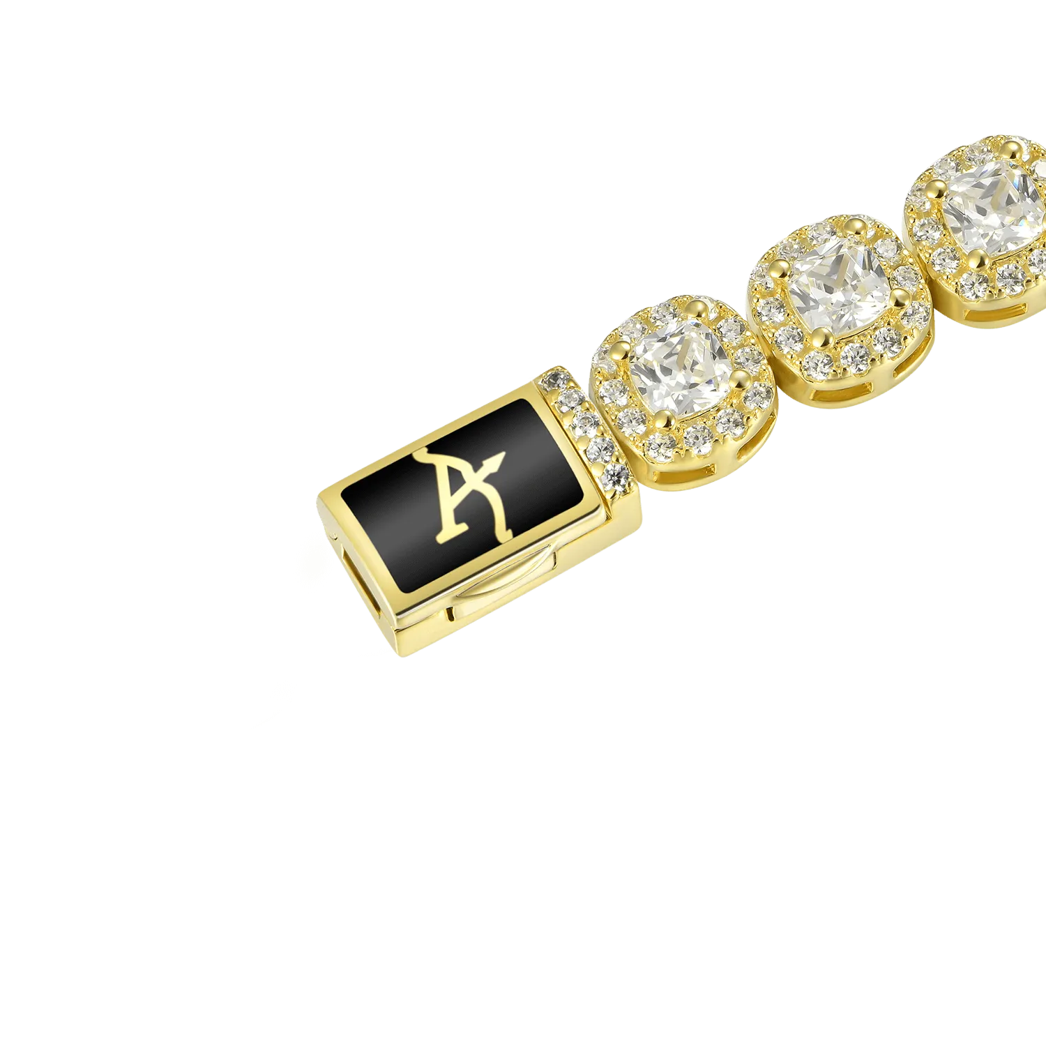 Moissanite Cushion-Cut Clustered Tennis Bracelet - 7mm