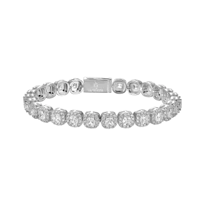 Moissanite Cushion-Cut Clustered Tennis Bracelet - 7mm