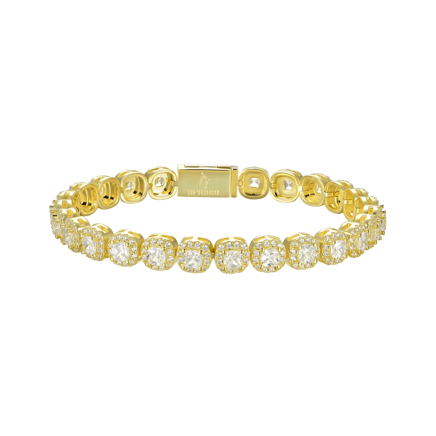 Moissanite Cushion-Cut Clustered Tennis Bracelet - 7mm