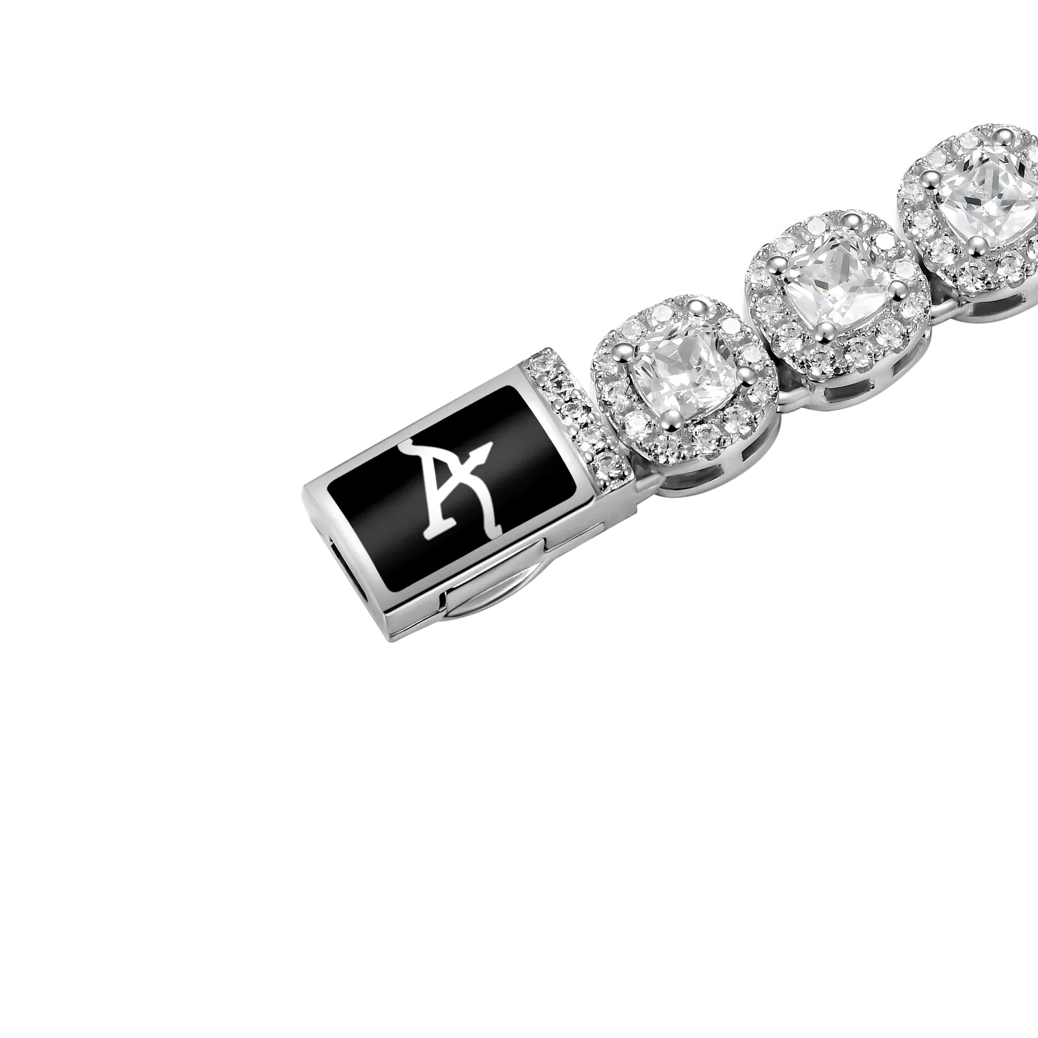 Moissanite Cushion-Cut Clustered Tennis Bracelet - 7mm