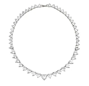 MONARCH HEART RIVIÈRE COLLAR NECKLACE - RHODIUM