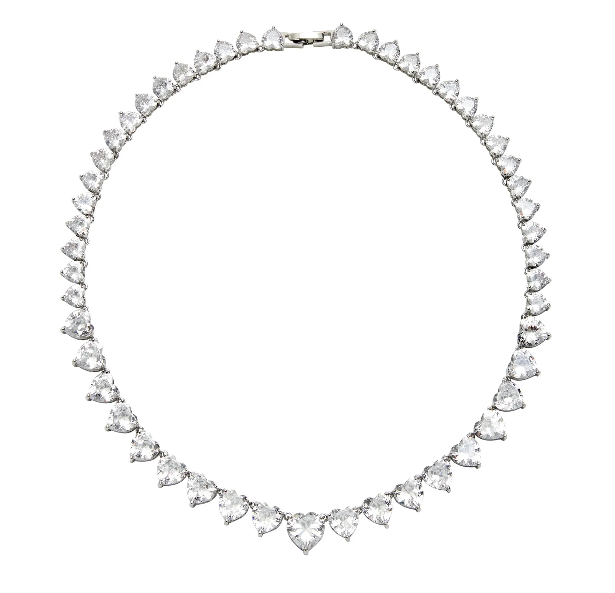 MONARCH HEART RIVIÈRE COLLAR NECKLACE - RHODIUM