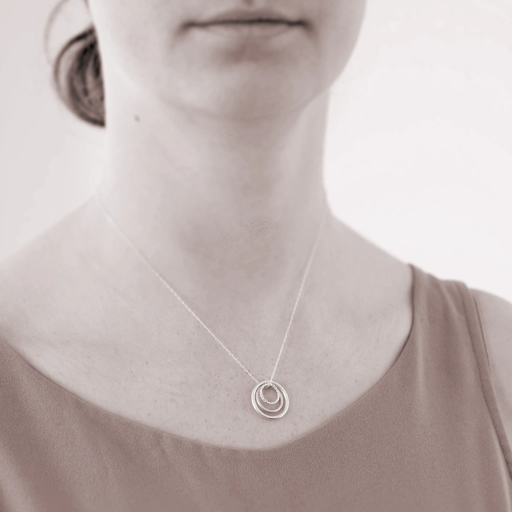 Mother's Day Jewelry - Three Generations Sterling Silver Necklace - Personalized