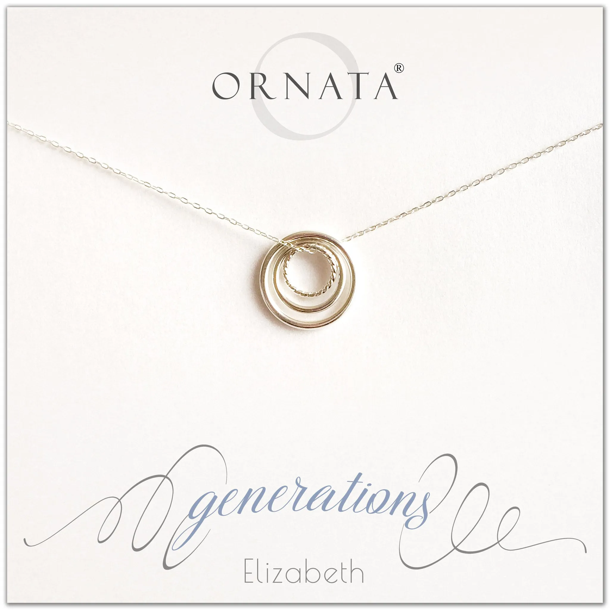 Mother's Day Jewelry - Three Generations Sterling Silver Necklace - Personalized