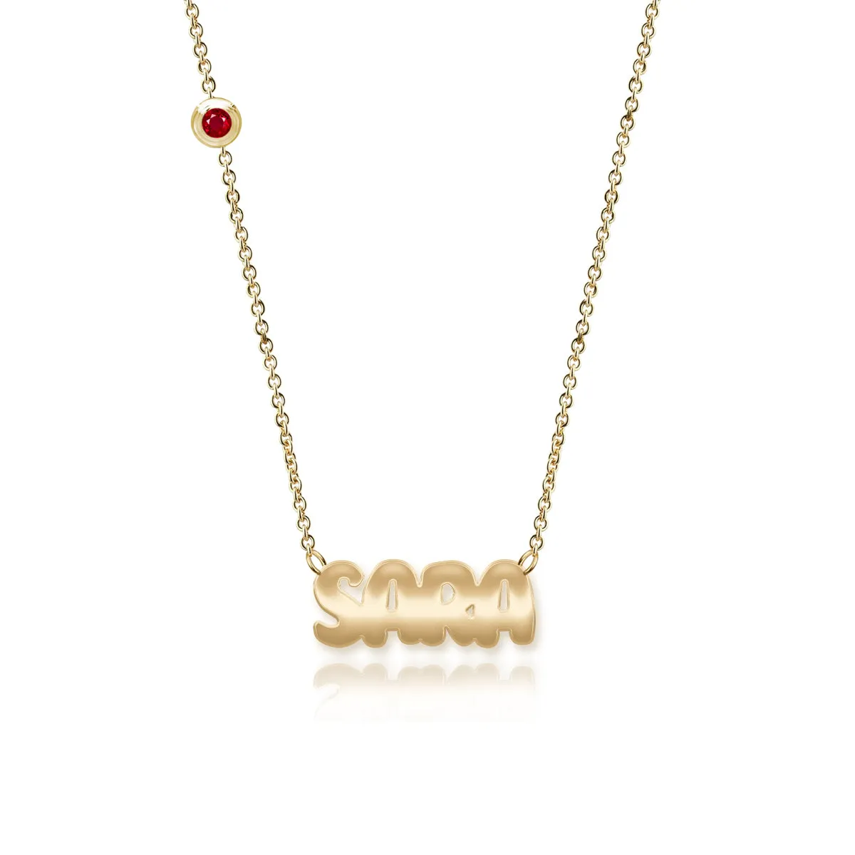 Multiple Cutout Gold Names Necklace
