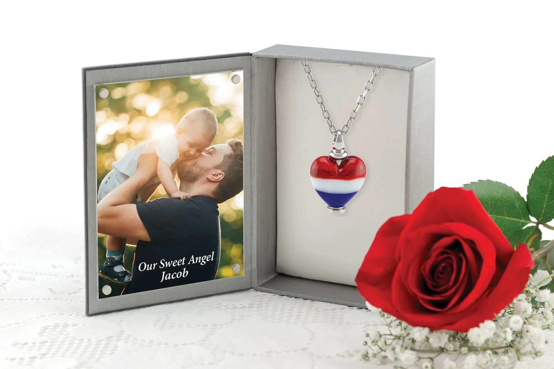 Murano Glass Heart Urn - 'Freedom's Dream'