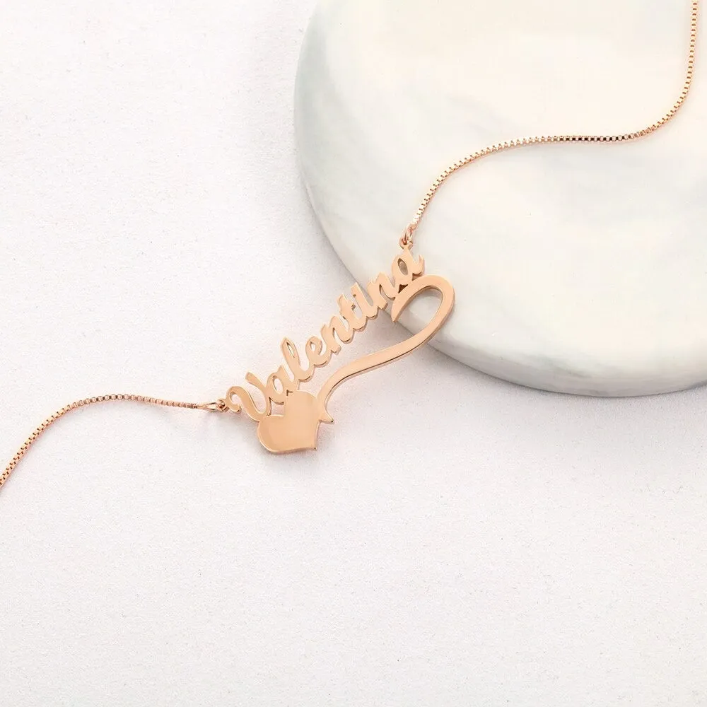 Name Personalized Heart-Shaped Necklaces